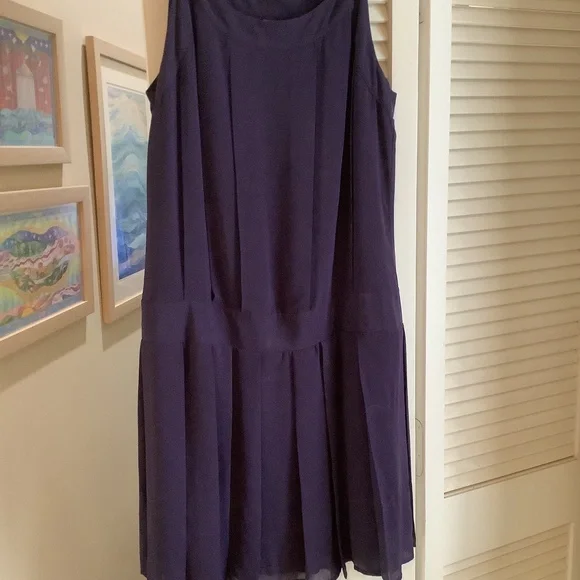 sachin and babi light blue dress Vintage Sheer Silk Chiffon Cocktail Wedding Guest Drop Waist Dress - Black